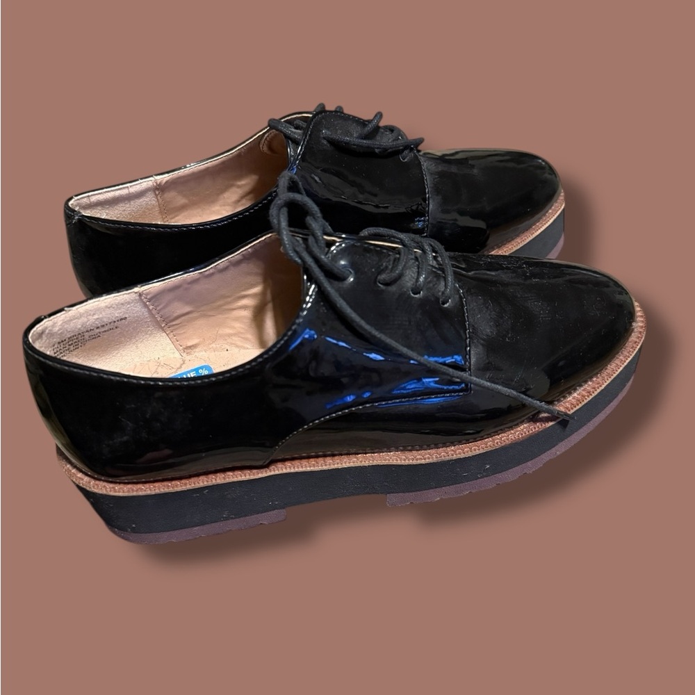 Black Platform Oxfords